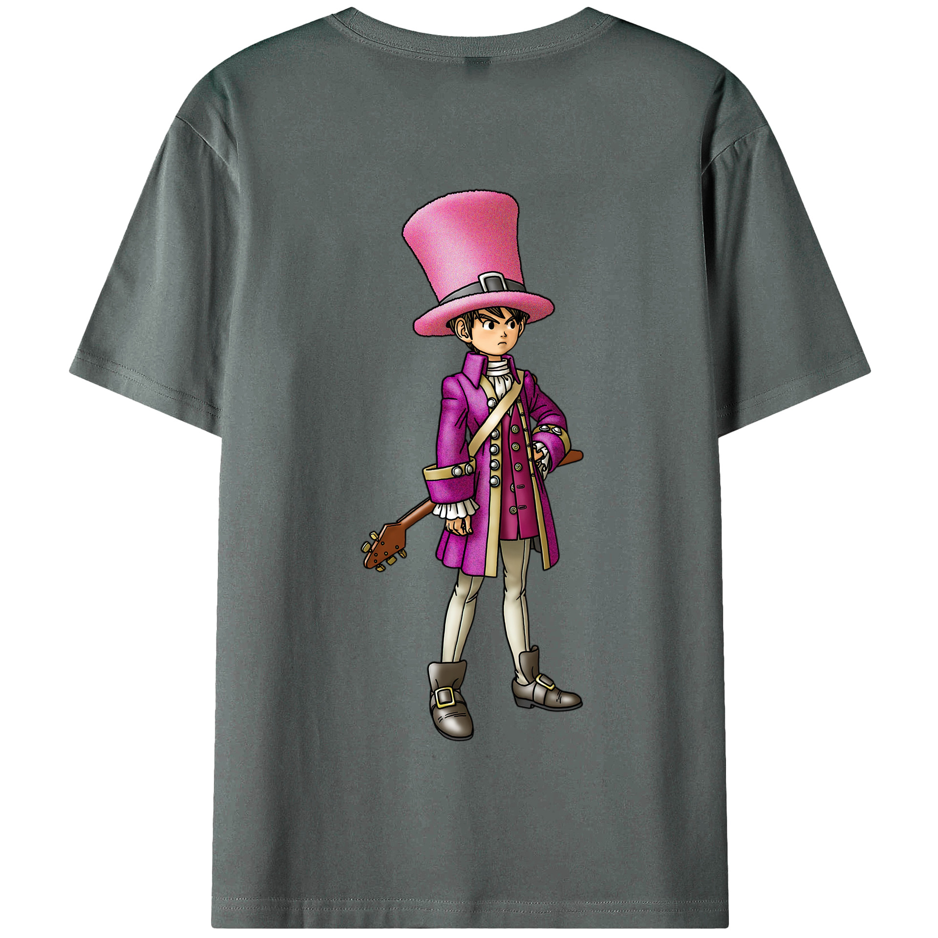 （画像用） ドラゴンクエスト Doragon Kuesuto Dragon Quest 綿100％半袖Tシャツ（背面プリント）